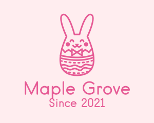 Pink Easter Egg Bunny  logo design