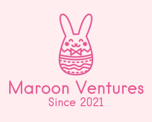 Pink Easter Egg Bunny  logo design