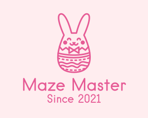 Pink Easter Egg Bunny  logo design