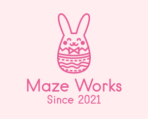 Pink Easter Egg Bunny  logo design