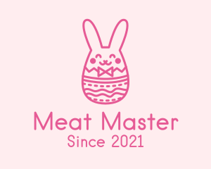 Pink Easter Egg Bunny  logo design