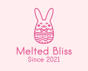 Pink Easter Egg Bunny  logo design