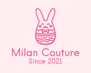 Pink Easter Egg Bunny  logo design