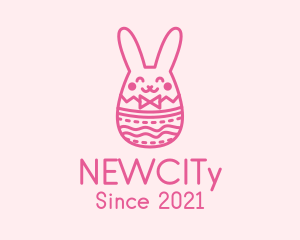 Pink Easter Egg Bunny  logo design