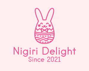 Pink Easter Egg Bunny  logo design