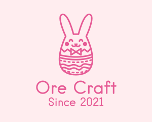 Pink Easter Egg Bunny  logo design