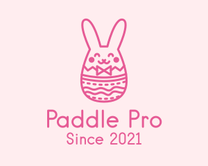 Pink Easter Egg Bunny  logo design