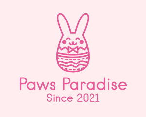 Pink Easter Egg Bunny  logo design