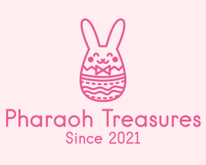 Pink Easter Egg Bunny  logo design