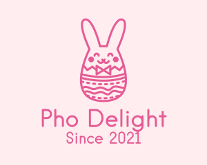 Pink Easter Egg Bunny  logo design