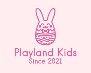 Pink Easter Egg Bunny  logo design