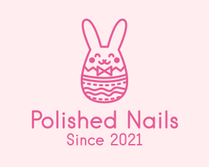 Pink Easter Egg Bunny  logo design