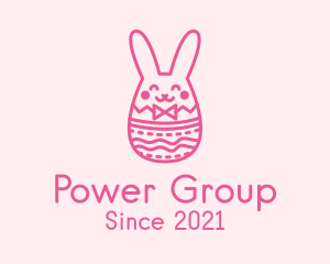 Preschool - Pink Easter Egg Bunny logo design