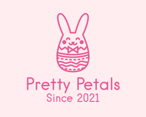 Pink Easter Egg Bunny  logo design