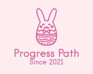 Pink Easter Egg Bunny  logo design