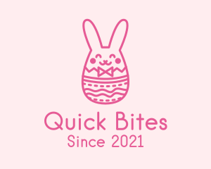 Pink Easter Egg Bunny  logo design