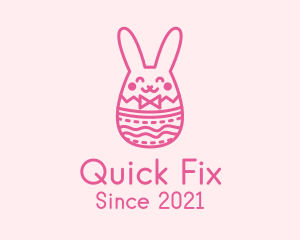 Pink Easter Egg Bunny  logo design