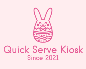 Pink Easter Egg Bunny  logo design