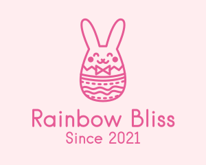 Pink Easter Egg Bunny  logo design