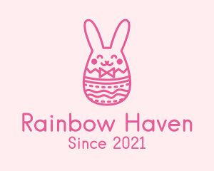 Pink Easter Egg Bunny  logo design