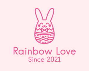 Pink Easter Egg Bunny  logo design