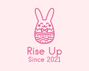 Pink Easter Egg Bunny  logo design