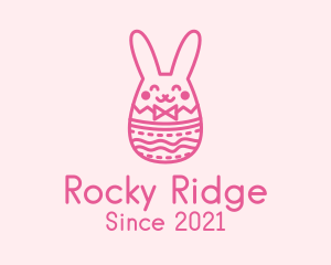 Pink Easter Egg Bunny  logo design