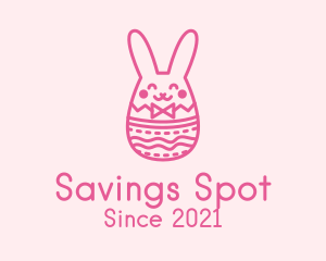 Pink Easter Egg Bunny  logo design