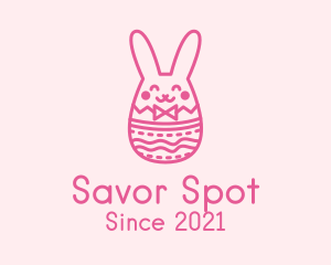 Pink Easter Egg Bunny  logo design