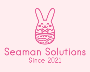 Pink Easter Egg Bunny  logo design