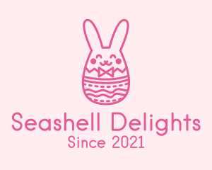 Pink Easter Egg Bunny  logo design