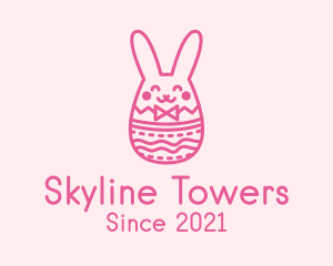 Pink Easter Egg Bunny  logo design