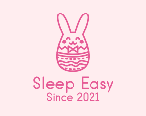 Pink Easter Egg Bunny  logo design