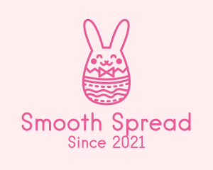 Pink Easter Egg Bunny  logo design