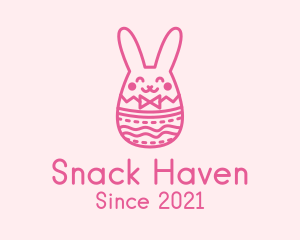 Pink Easter Egg Bunny  logo design