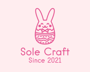 Pink Easter Egg Bunny  logo design