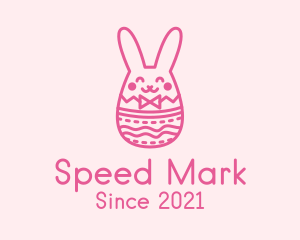 Pink Easter Egg Bunny  logo design