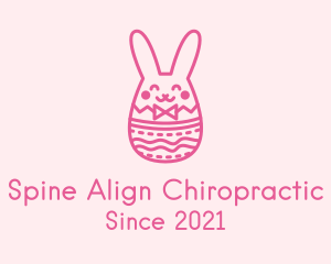 Pink Easter Egg Bunny  logo design