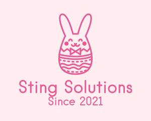 Pink Easter Egg Bunny  logo design