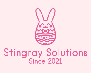 Pink Easter Egg Bunny  logo design