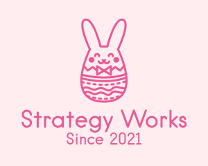 Pink Easter Egg Bunny  logo design