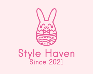 Pink Easter Egg Bunny  logo design