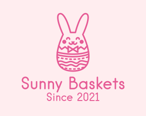 Pink Easter Egg Bunny  logo design