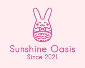 Pink Easter Egg Bunny  logo design