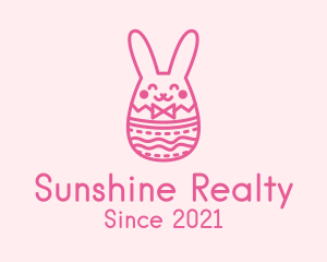 Pink Easter Egg Bunny  logo design