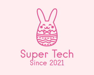 Pink Easter Egg Bunny  logo design