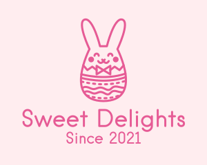 Pink Easter Egg Bunny  logo design