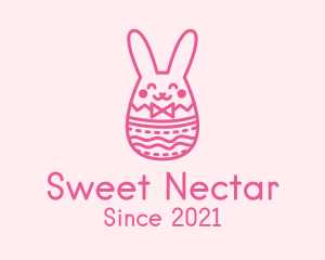 Pink Easter Egg Bunny  logo design