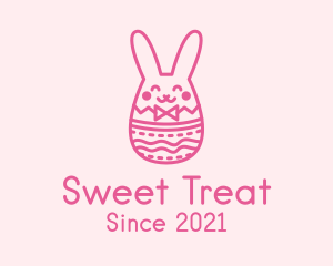 Pink Easter Egg Bunny  logo design