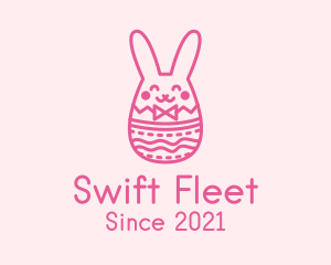 Pink Easter Egg Bunny  logo design